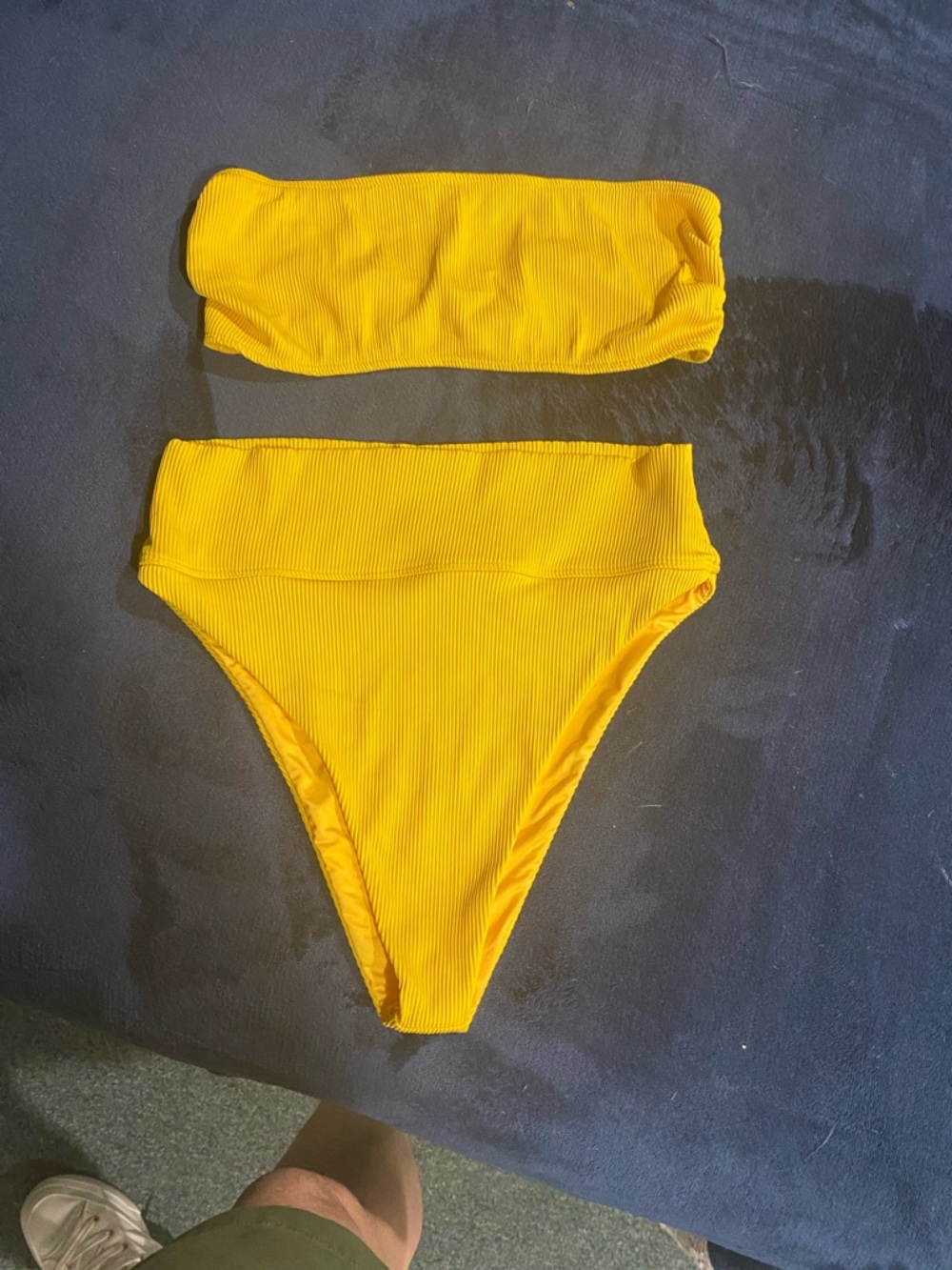 Beach Riot Bright Yellow Ribbed Bikini Set - Kelsey Top and Highway Bottom